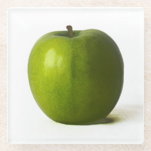 Grüne Apfelküste Glasuntersetzer