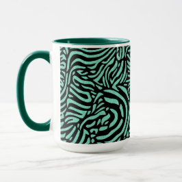 Grüne Aquamarine Zebrastreifen Tasse