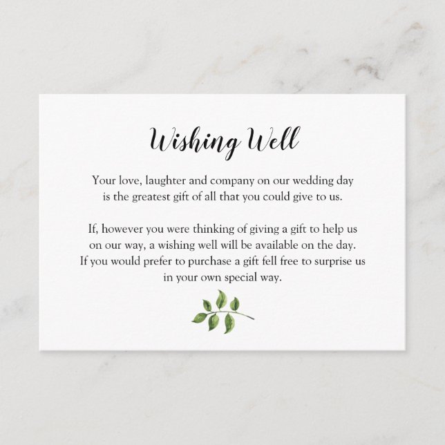 Grüne Aquarell Grüne Blätter wollen gut Begleitkarte (Vorderseite)