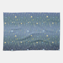 Grüne Aquarell Rustikale botanische Blume Geschirrtuch