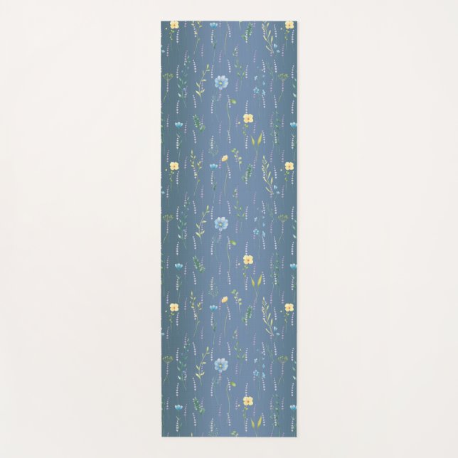 Grüne Aquarell Rustikale botanische Blume Yogamatte (Vorderseite)