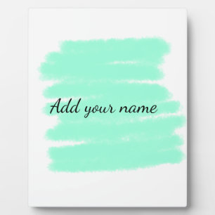Grüne Aquarellfarbe hinzufügen Name Text-Nachricht Fotoplatte