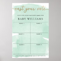 Grüne Aquarellfarbe Wählt Baby-Namen