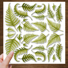 Grüne Aquarellfarben Fern-Blätter Kontonenkleber Aufkleber
