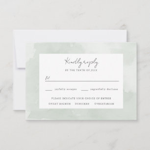 Grüne Aquarellfarben Hochzeit rsvp