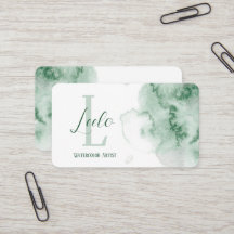 Grüne Aquarellkarte