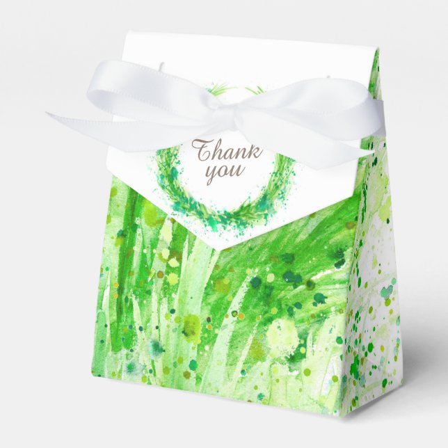 Grüne Aquarellkunst danke Ihnen Geschenkboxen Geschenkschachtel (Vorderseite)