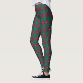 Grüne Argyll-Leggings für Damen Leggings