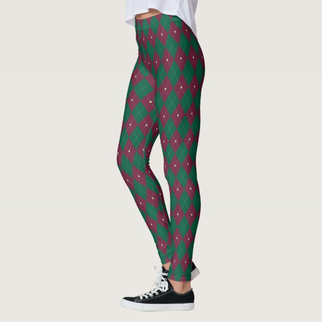 Grüne Argyll-Leggings für Damen Leggings (Links)