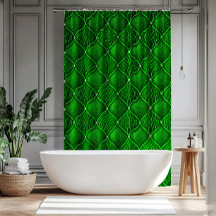 Grüne Art Deco Glamour-Muster Duschvorhang