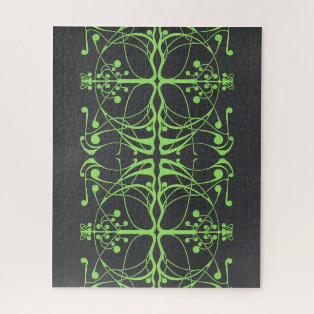 Grüne Art Nouveau Harmonie Puzzle (Vertikal)