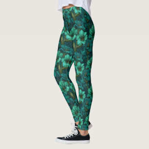 Grüne athletische Amaryllis inspirierte Abschlussg Leggings