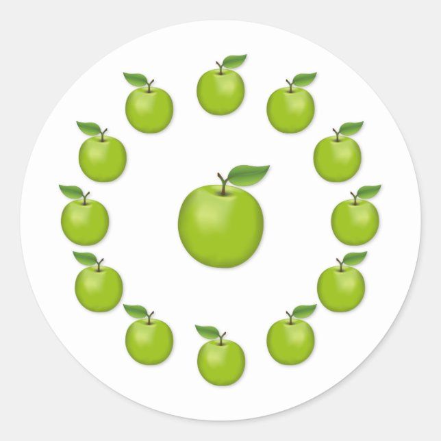 Grüne Aufkleber für Apple (Vorderseite)