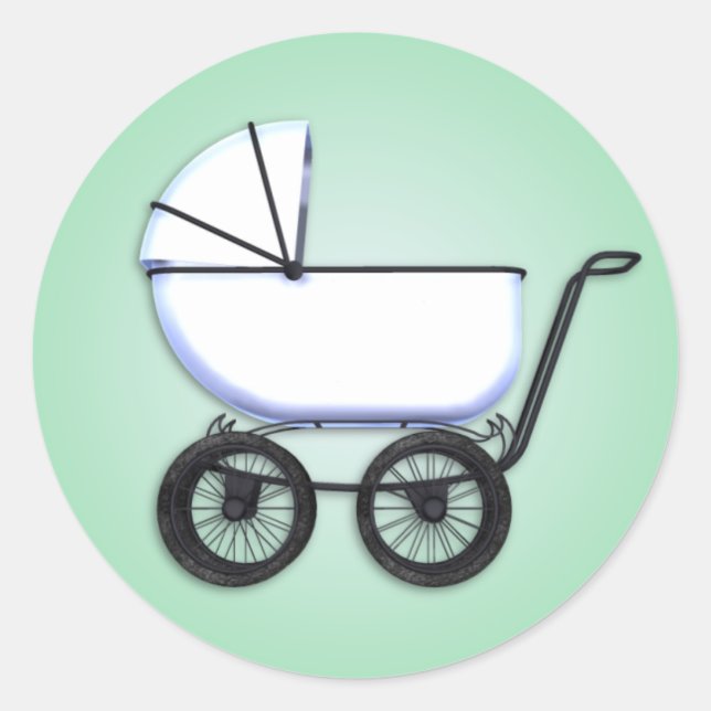 Grüne Aufkleber für Baby-Buggy (Vorderseite)