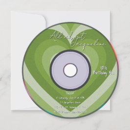 Grüne Aura Hearts Music CD zum Geburtstag in den 2 Einladung