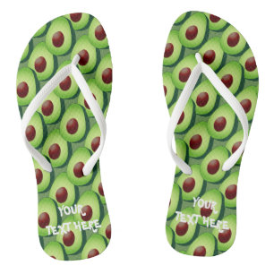 Grüne Avocado-Strandflipflops für Vegetarier Flip Flops