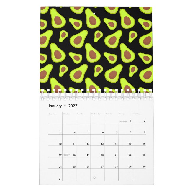 Grüne Avocados Gemüse Lover Veggie Gesunde Ernähru Kalender (Jan 2027)