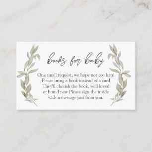 Grüne Baby-Duschbücher für Baby, buchen in Lieu Begleitkarte