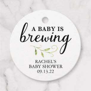 Grüne Baby-Dusche Tee, Kaffee, Biergefälligkeit Geschenkanhänger