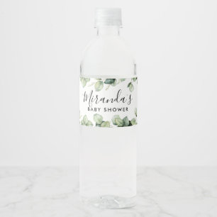 Grüne Babydusche Flasche Etikett Eukalyptus Leaf