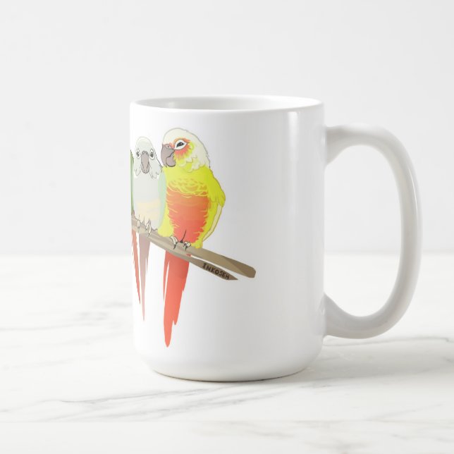 Grüne Backe Conure Kaffeetasse (Rechts)