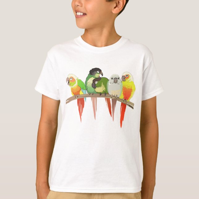 Grüne Backe Conures T-Shirt (Vorderseite)