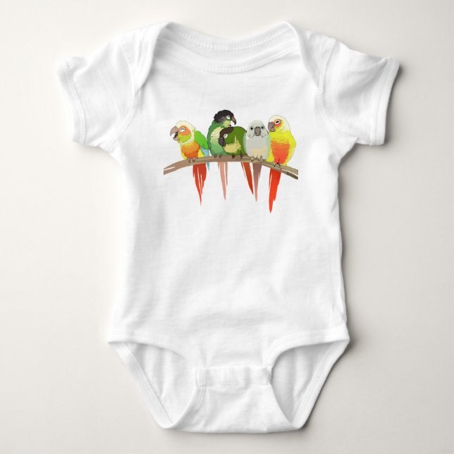 Grüne Backe Conures T-Shirt (Vorderseite)