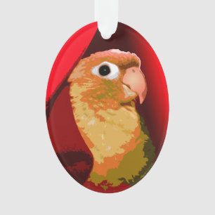 Grüne Backenschutzparakeet Schneedecke Liebe Ornament