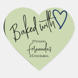 Grüne Backform mit Liebe Backen aus der Küche von Herz-Aufkleber
