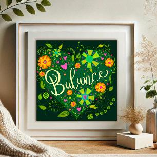 Grüne Balance Inspiration Herzblüte Hübsch Fotodruck