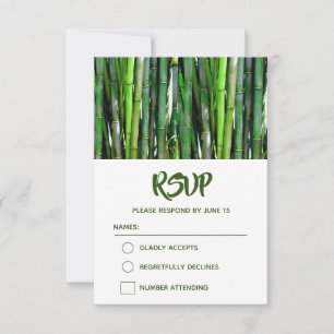 Grüne Bamboo Stalks Naturfotografie Geburtstag RSVP Karte