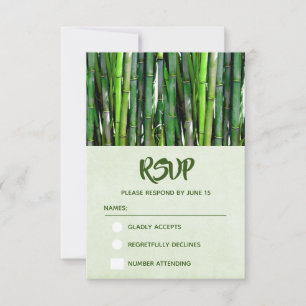Grüne Bamboo Stalks Naturfotografie Geburtstag RSVP Karte