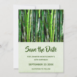 Grüne Bamboo Stalks Naturfotografie Geburtstag Save The Date