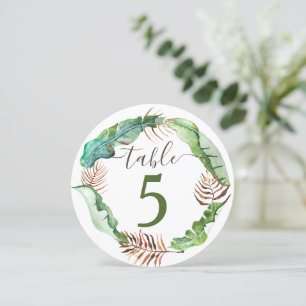 Grüne Bananenblätter Tischnummer