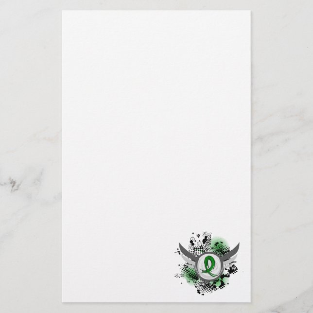 Grüne Band-und Flügel-Nierenerkrankung Briefpapier (Vorderseite)