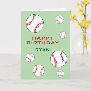 Grüne Baseballbälle Alles Gute zum Geburtstag Kind Karte