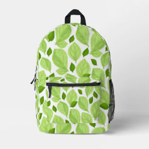 Grüne Basilika Blätter Handgezeichnetes Muster Bedruckter Rucksack