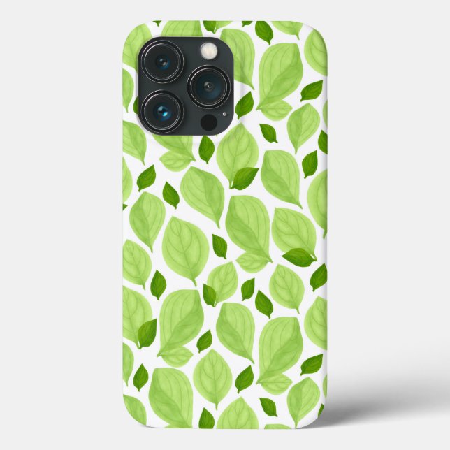 Grüne Basilika Blätter Herb Pflanze Muster Case-Mate iPhone Hülle (Rückseite)