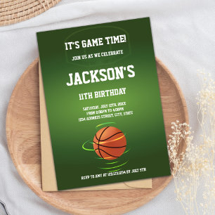 Grüne Basketball Einladung zum Geburtstag