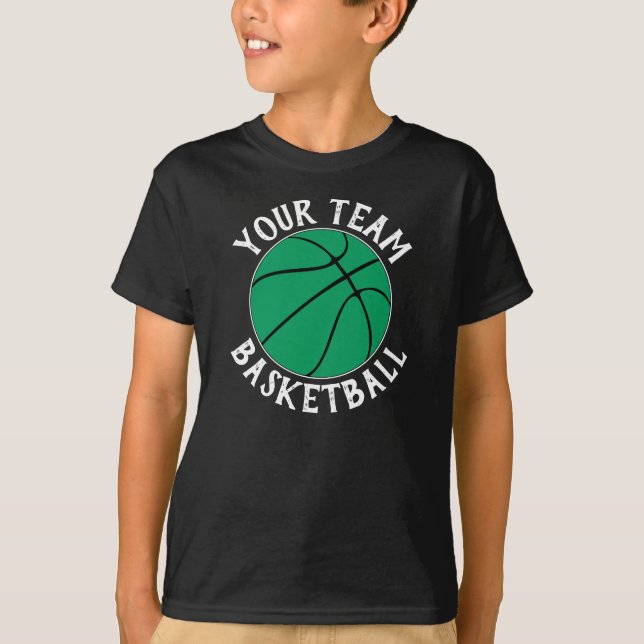 Grüne Basketballmannschaft, Spielername und -numme T-Shirt (Vorderseite)