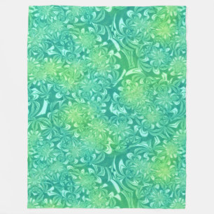 grüne Batik-Blume Fleecedecke