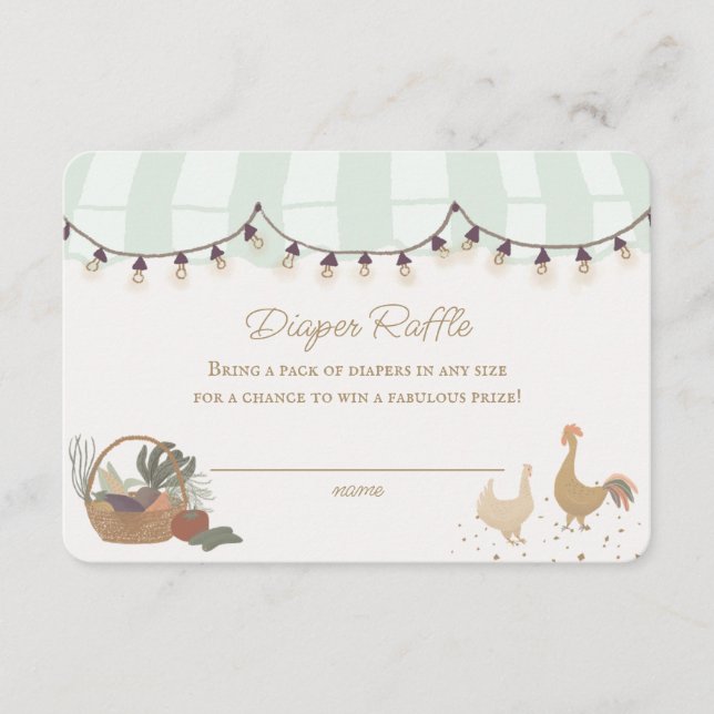 Grüne Bauern Marktzuführung Farm Diaper Einlage Begleitkarte