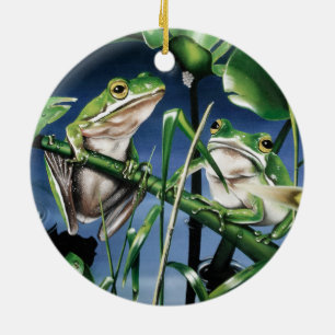 Grüne Baum-Frosch-Keramik-Verzierung Keramik Ornament