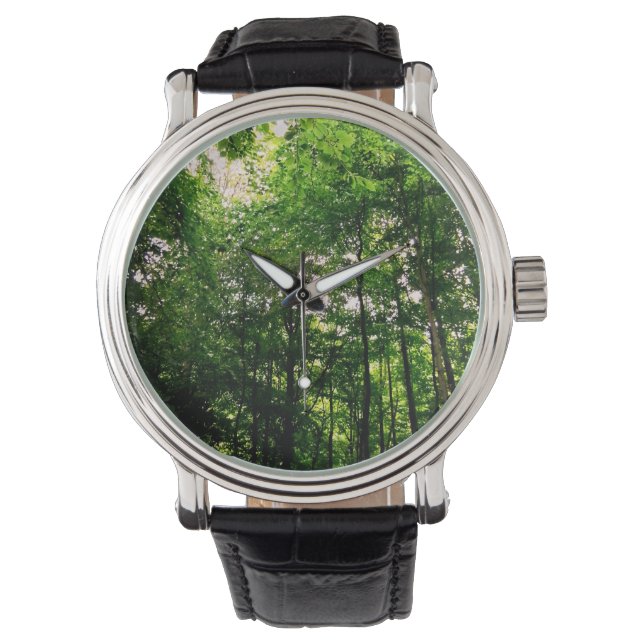 Grüne Bäume Armbanduhr (Vorderseite)