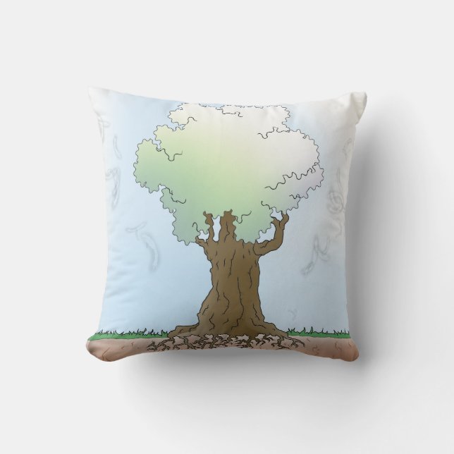 Grüne Bäume Kissen (Vorderseite)