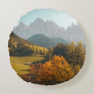 GRÜNE BÄUME UND GRASS-FELD RUNDES KISSEN