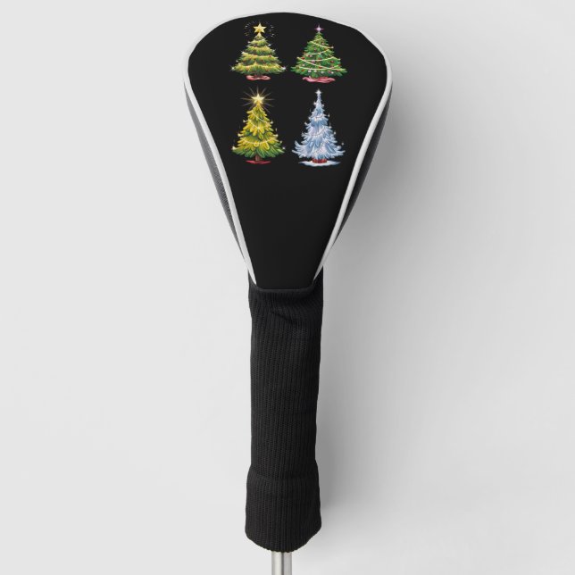 Grüne Bäume Weihnachtsferien Winter Golf Headcover (Vorderseite)