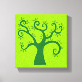 Grüne Baumgrafik verursacht Umgebungsmärchen Leinwanddruck