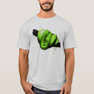 Grüne Baumpython Wasserfarbe Reptilien T-Shirt