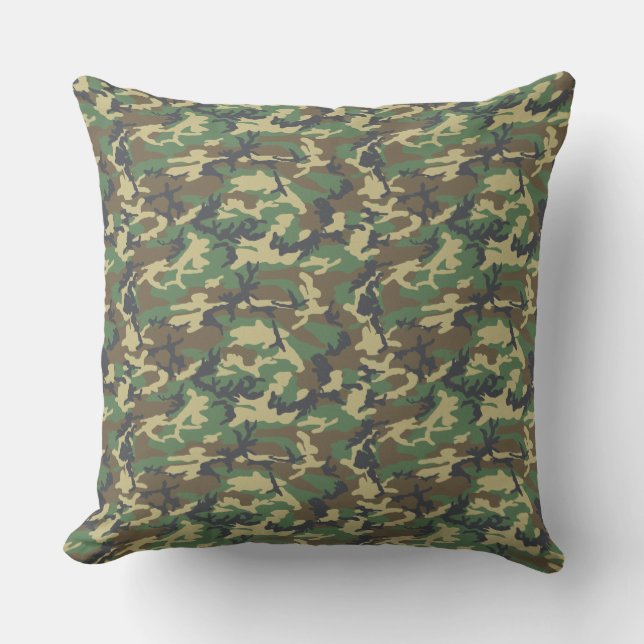 Grüne Baumrinde | Camouflage Style Pattern Kissen (Vorderseite)